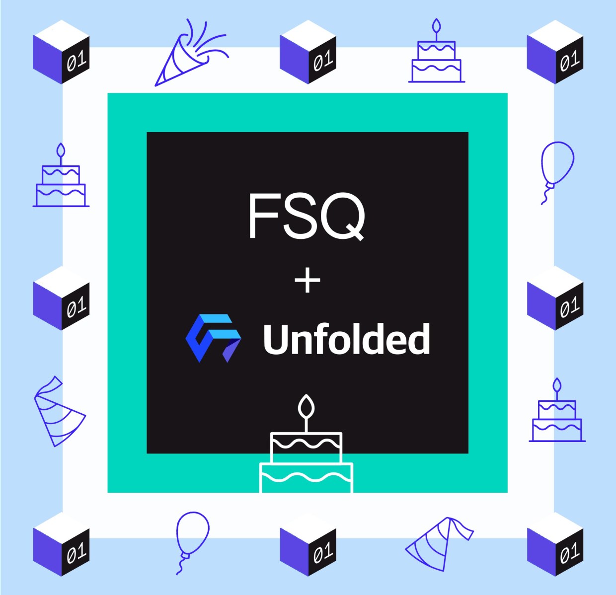 Unfolded anniversary social insert